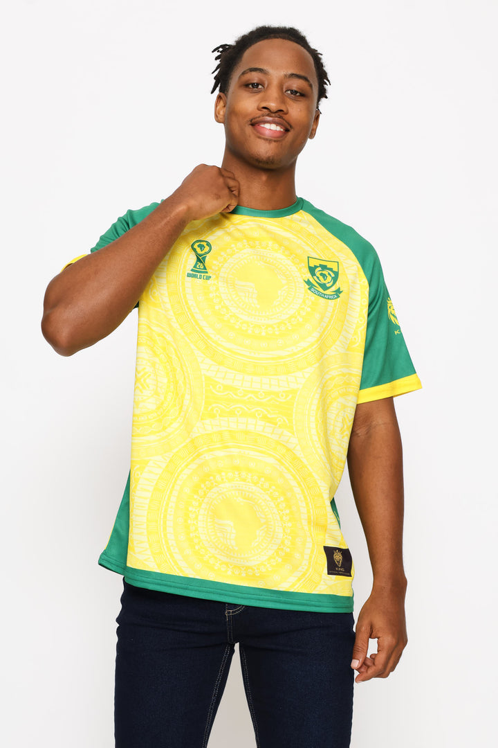 SA Supporters Soccer Stripe Tee - Yellow