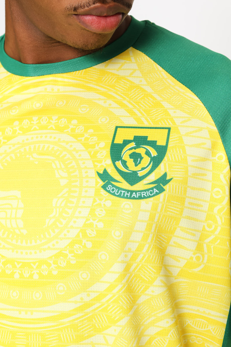 SA Supporters Soccer Stripe Tee - Yellow