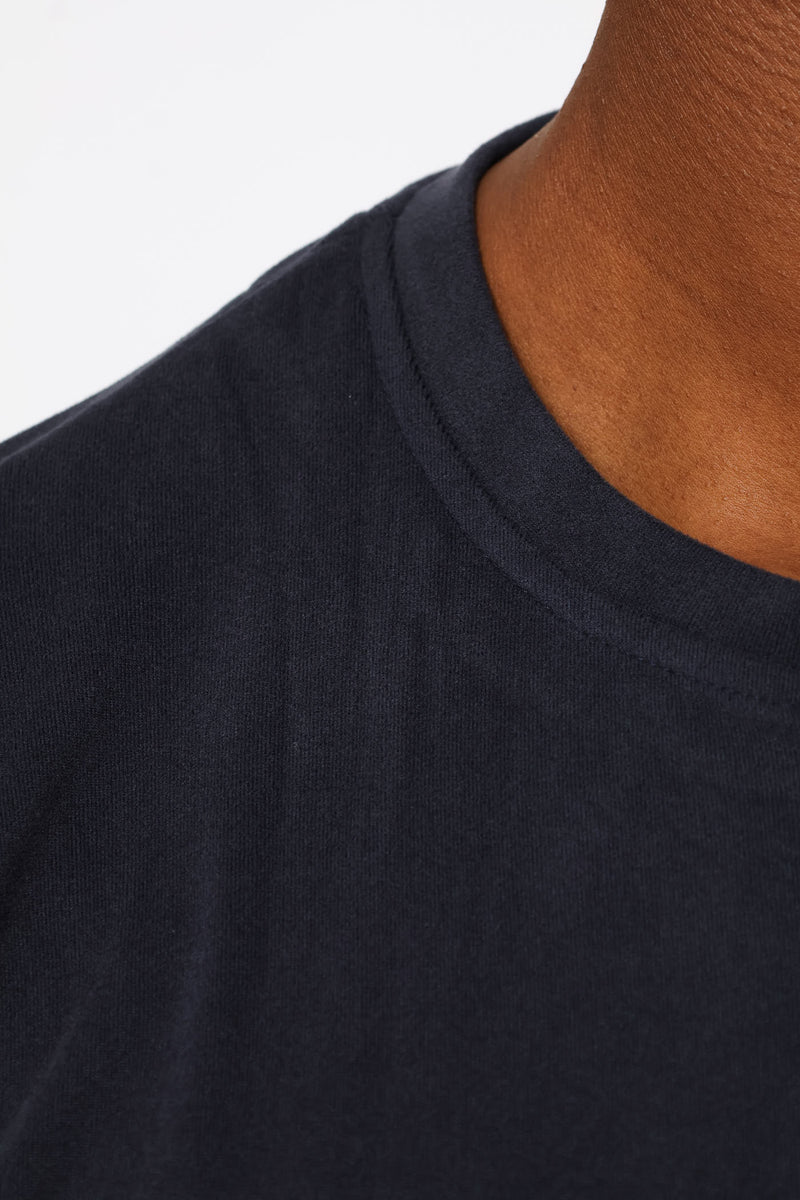 Long Sleeve Henley Interlock Top - Navy
