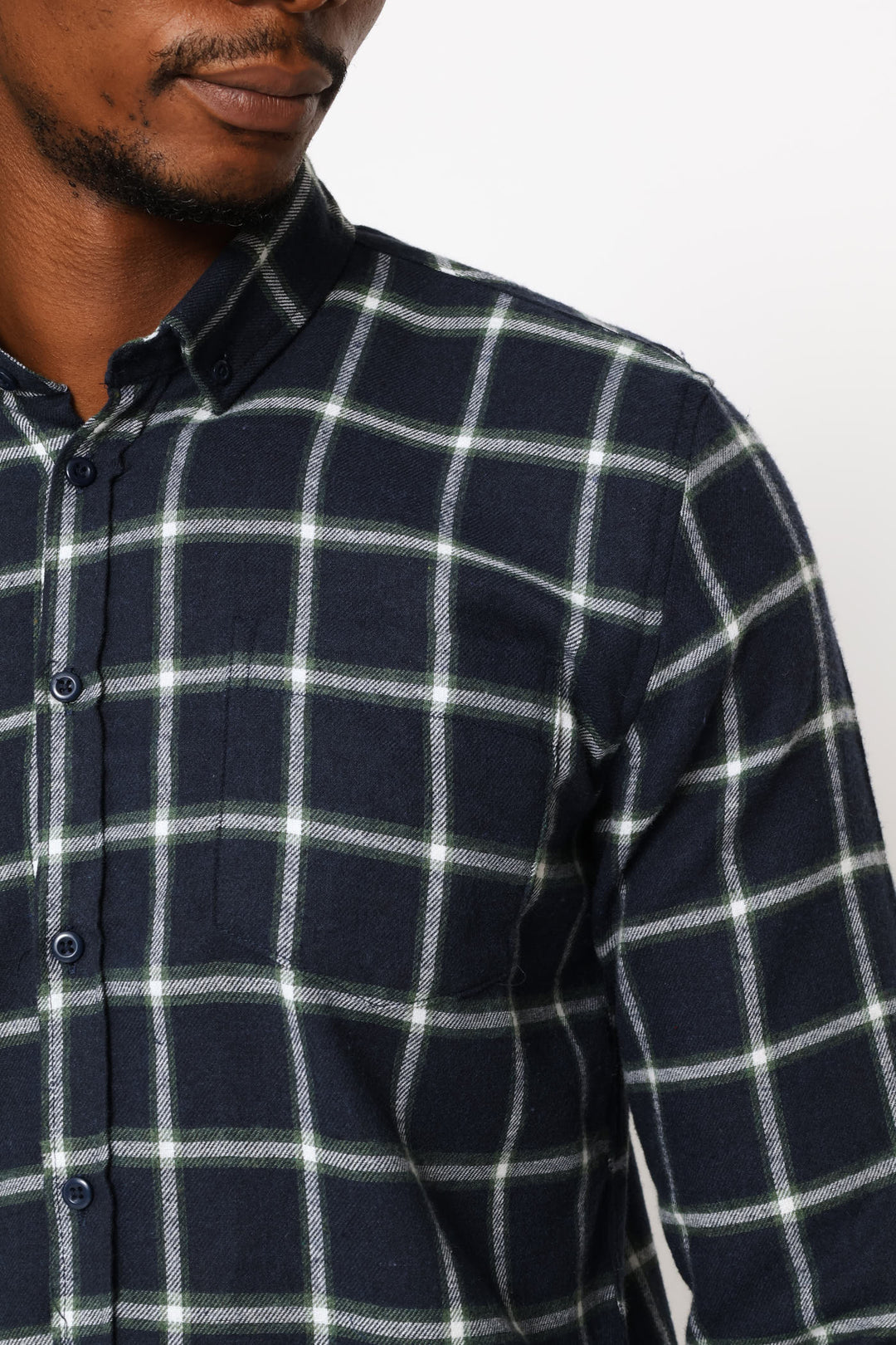 Plaid Shirt - Navy/Fatigue