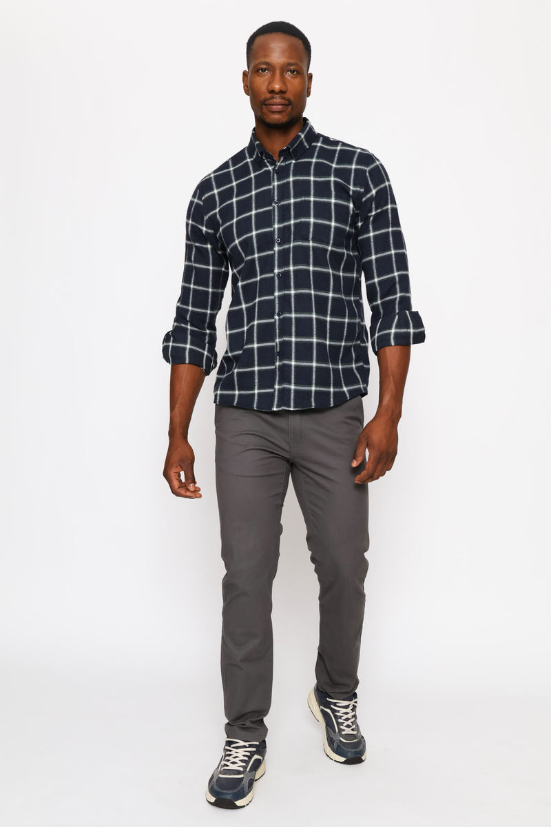 Plaid Shirt - Navy/Fatigue