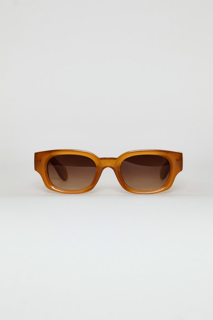 Tigers Eye Frame Smoke Lens Sunglasses - Brown