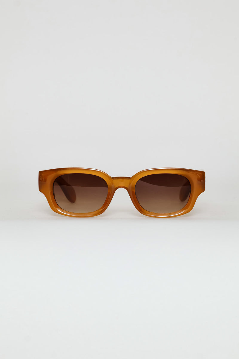 Tigers Eye Frame Smoke Lens Sunglasses - Brown