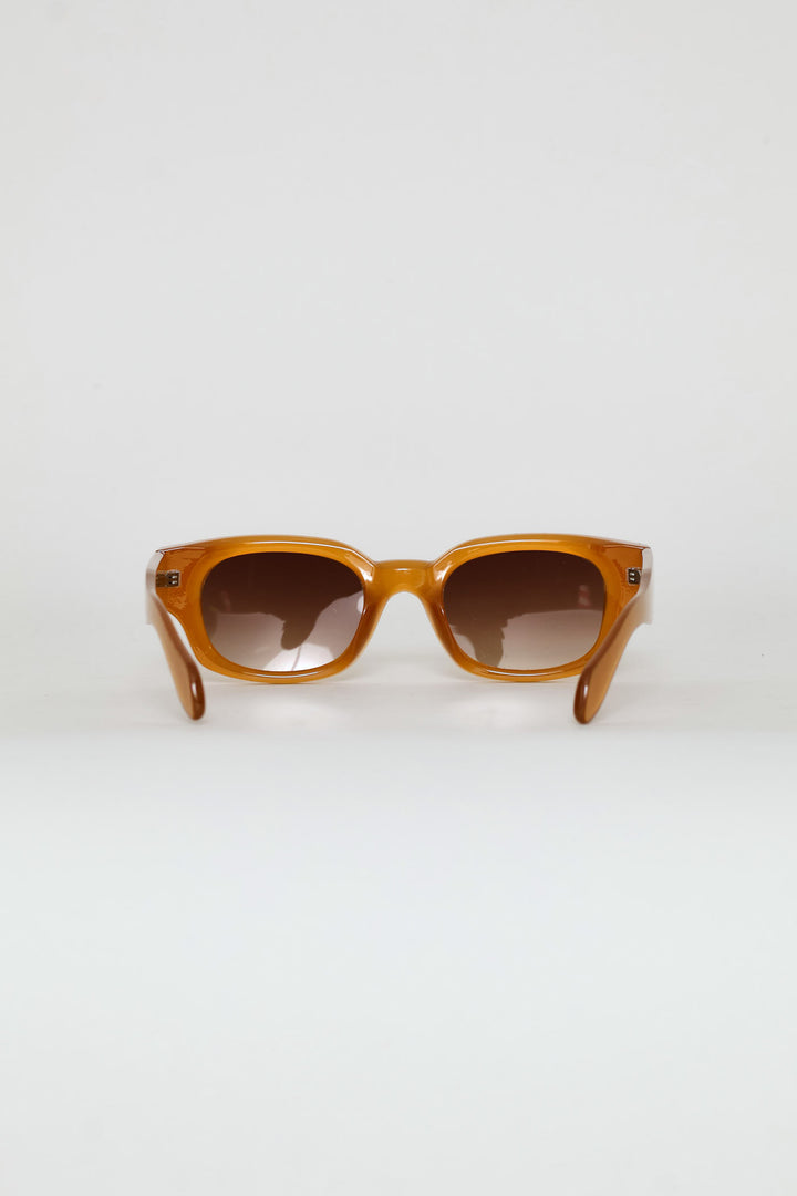 Tigers Eye Frame Smoke Lens Sunglasses - Brown