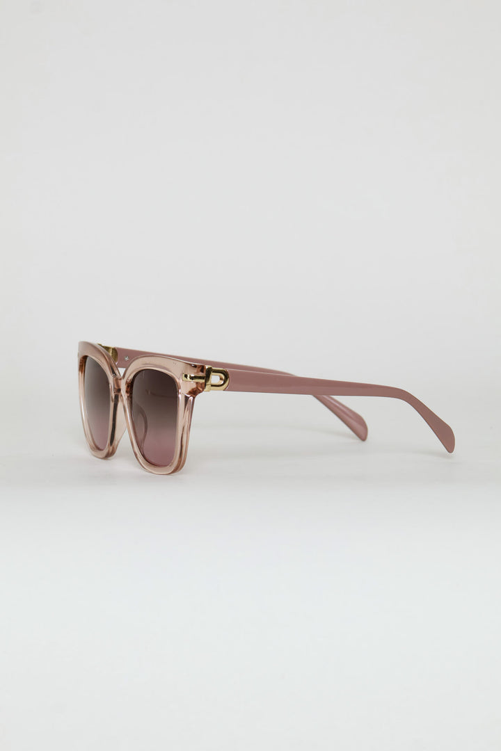 Mauve Frame Smoke Lens Sunglasses - Mauve