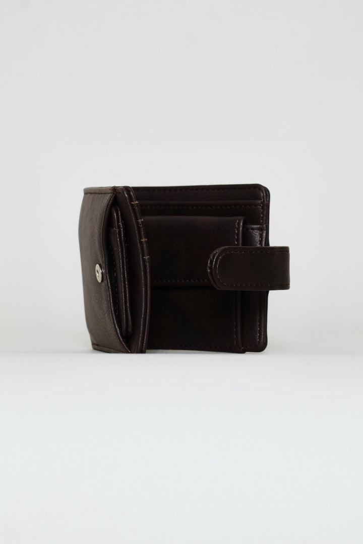 Bill Fold With Removable Cardholder Wallet - Brown