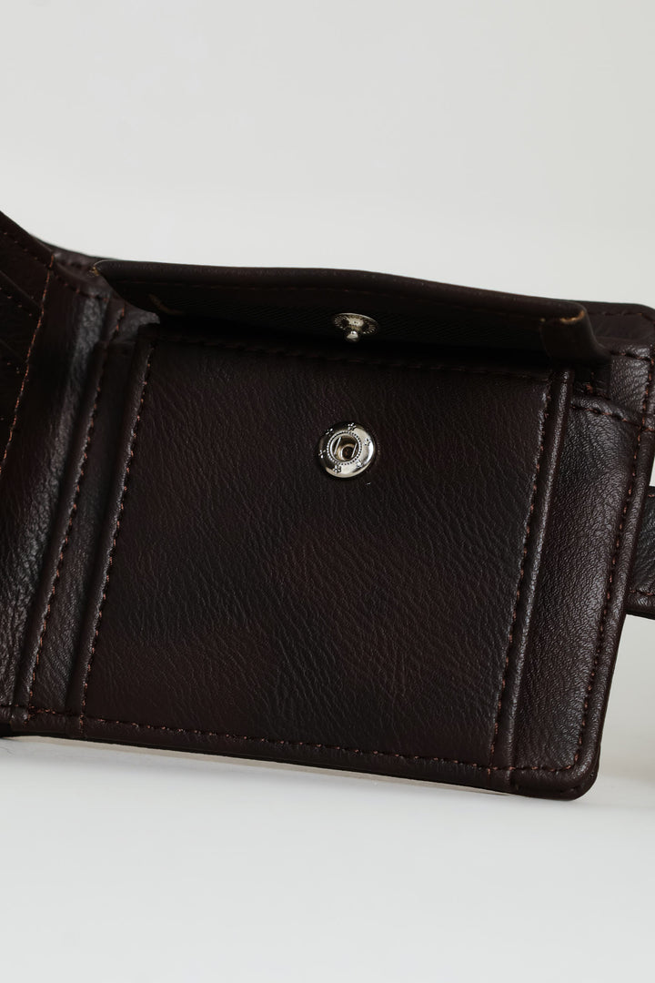Bill Fold With Removable Cardholder Wallet - Brown
