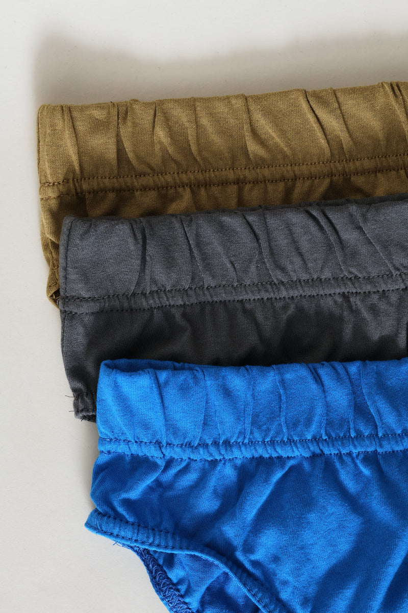 3 Pack Value Briefs - Blue/Fatigue/Grey