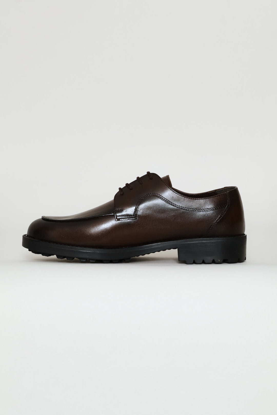 Leather Smart Casual Lace Up Shoe - Chocolate