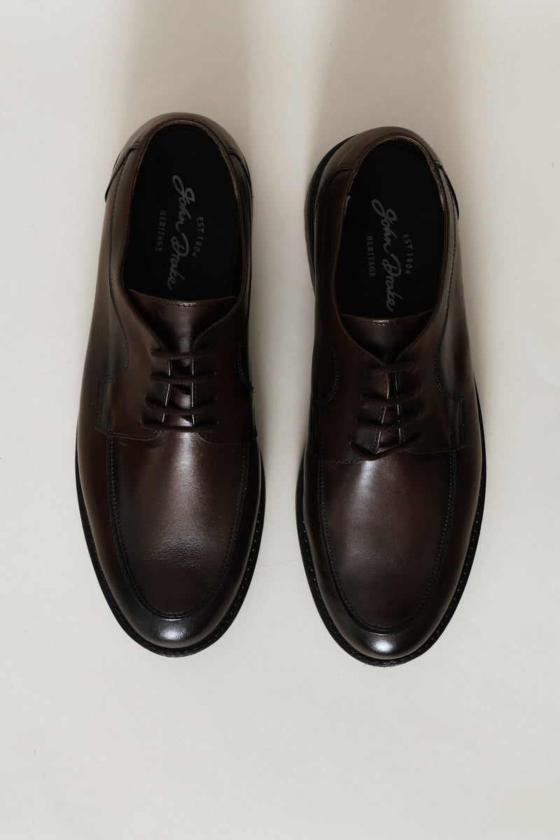 Leather Smart Casual Lace Up Shoe - Chocolate