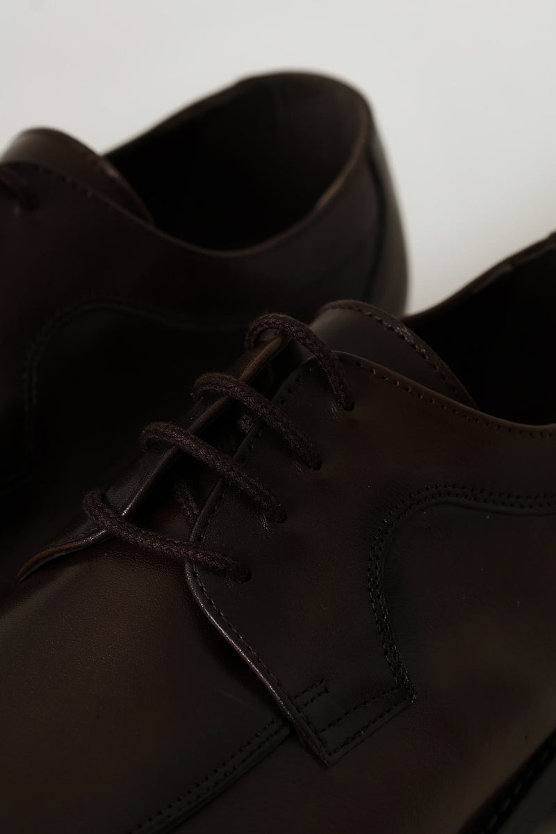 Leather Smart Casual Lace Up Shoe - Chocolate