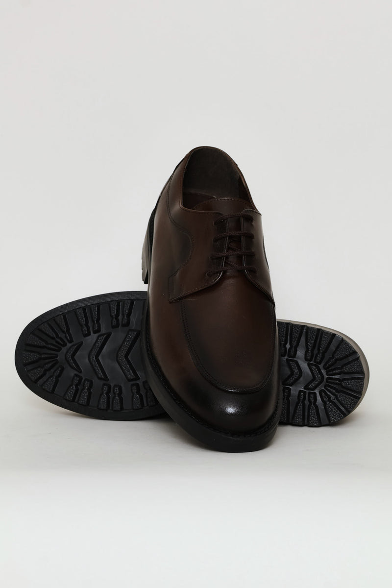 Leather Smart Casual Lace Up Shoe - Chocolate