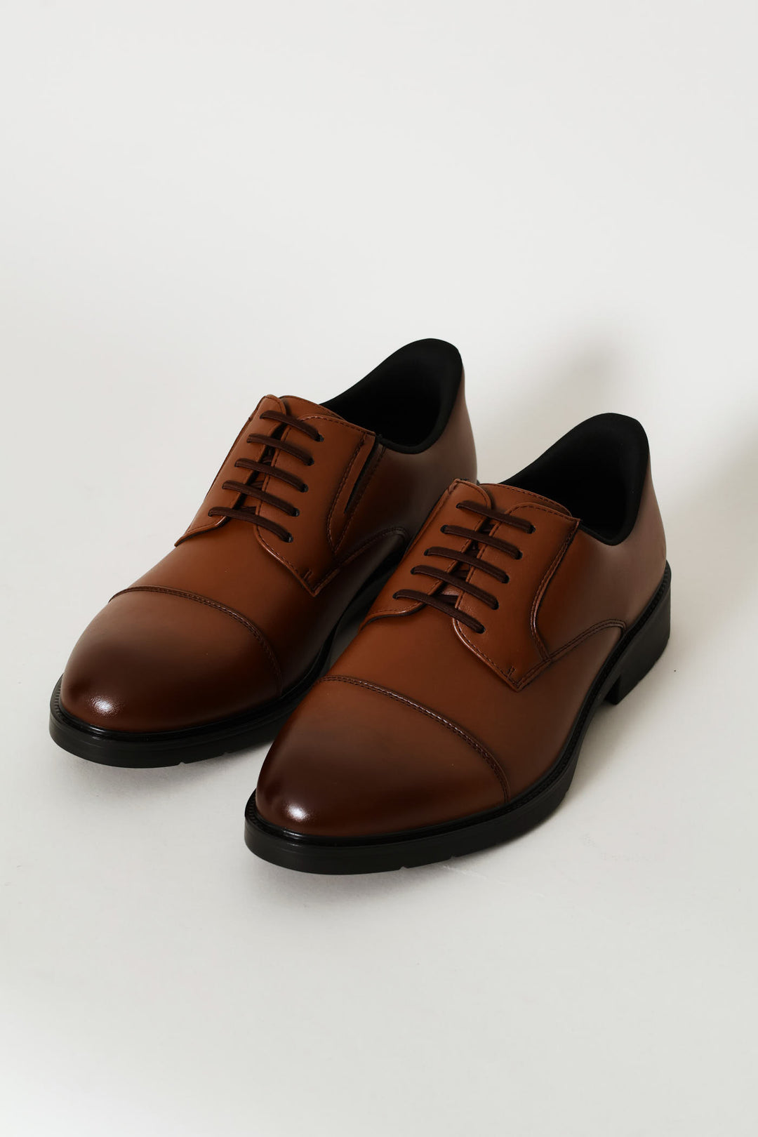 Eezy Fit Toe Cap Derby Shoe - Tan