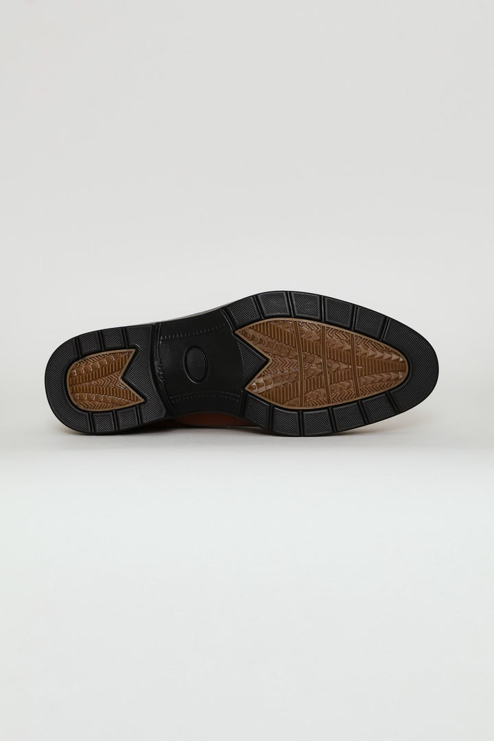 Eezy Fit Toe Cap Derby Shoe - Tan