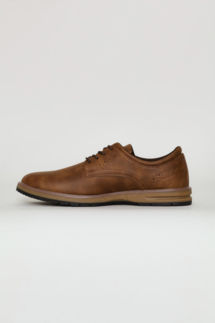 Smart Casual Lace Up Derby Shoe - Tan