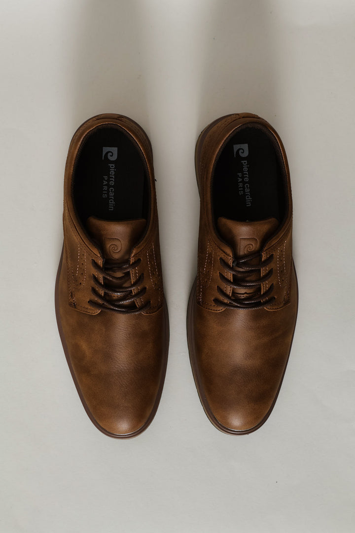 Smart Casual Lace Up Derby Shoe - Tan