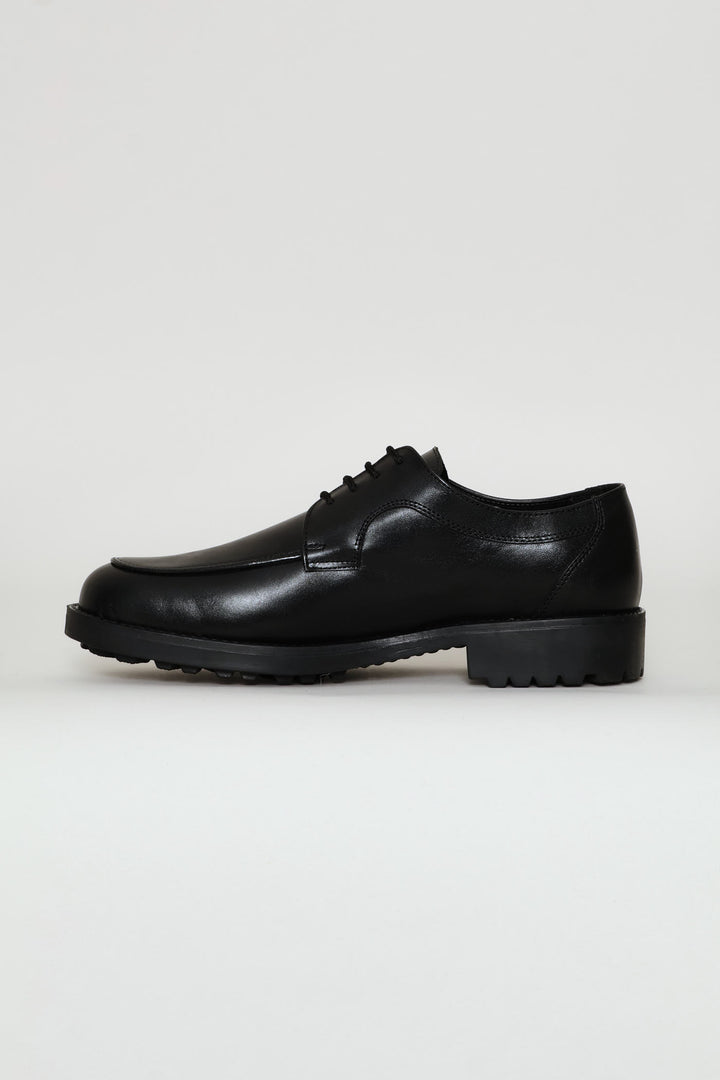 Leather Smart Casual Lace Up Shoe - Black