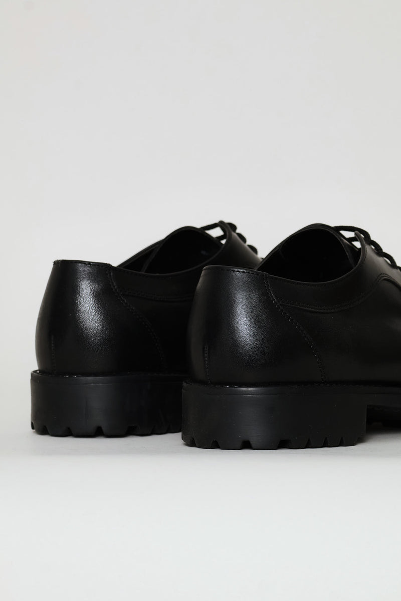 Leather Smart Casual Lace Up Shoe - Black