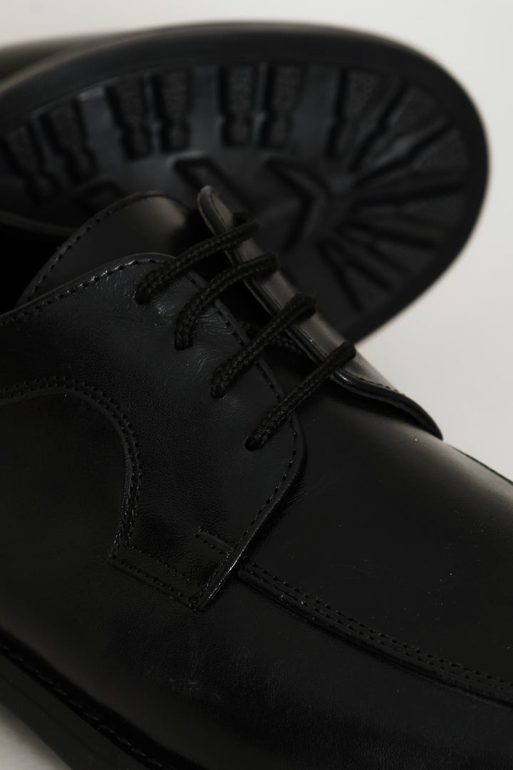 Leather Smart Casual Lace Up Shoe - Black