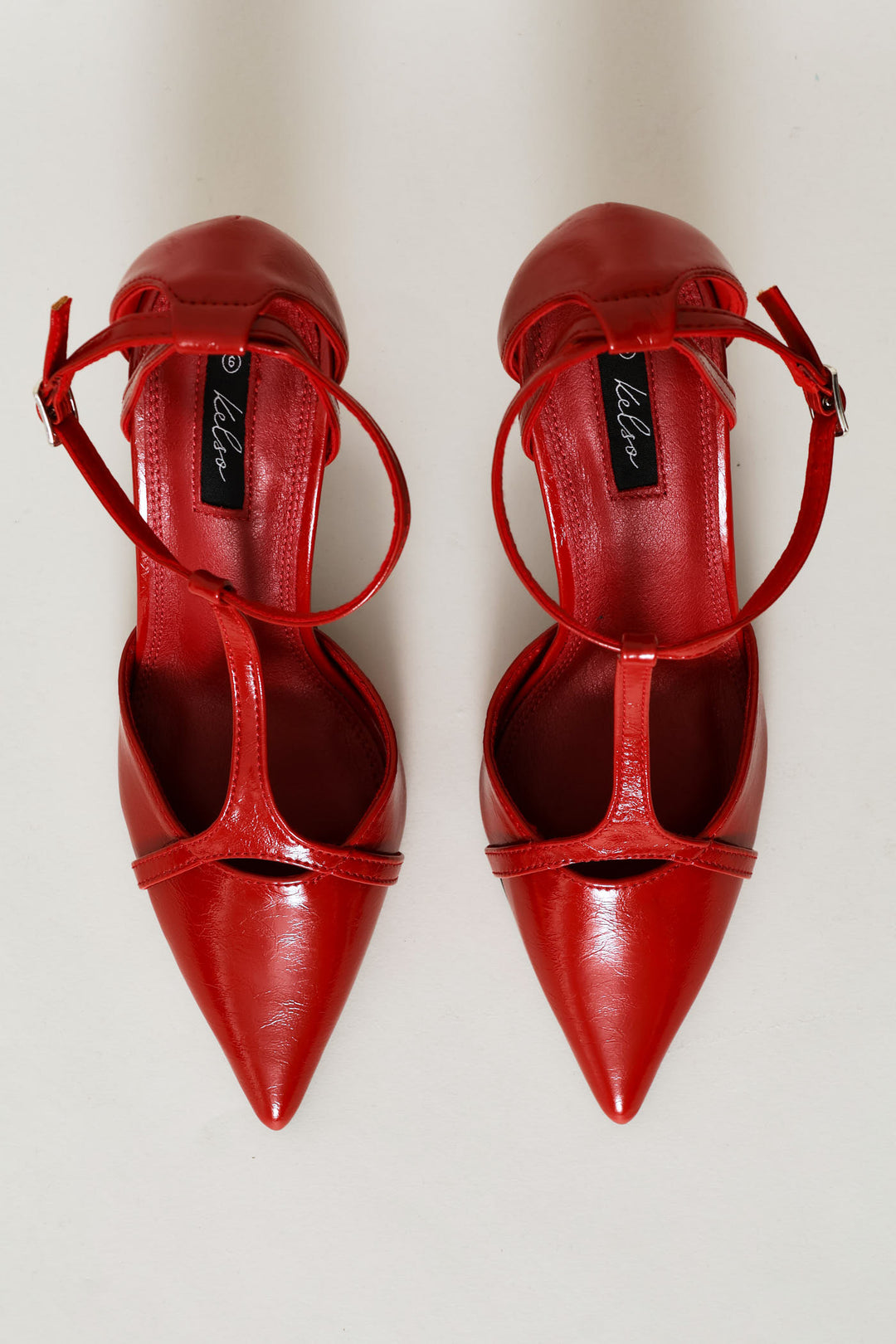 T-Bar Court Heel - Red