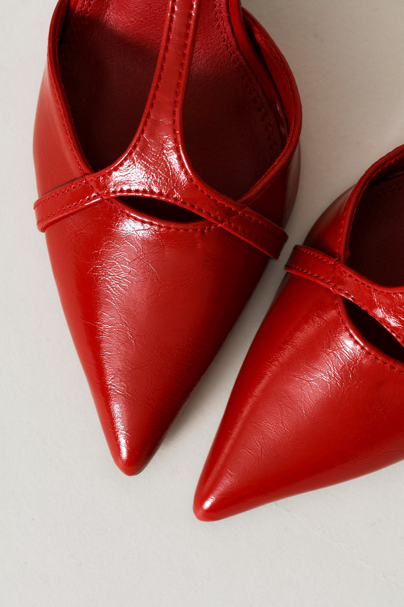 T-Bar Court Heel - Red