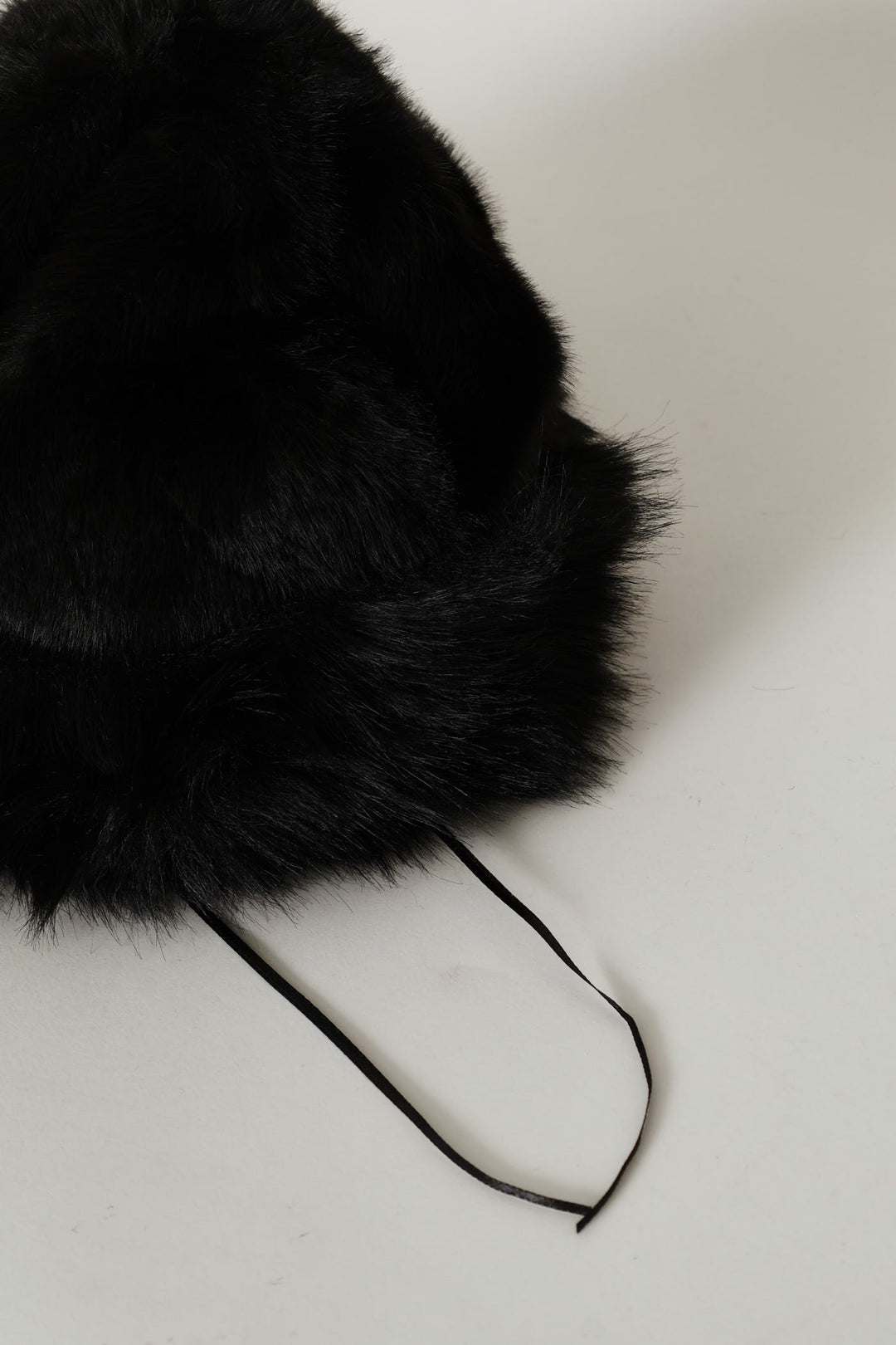 Turn Up Fluffy Hat - Black