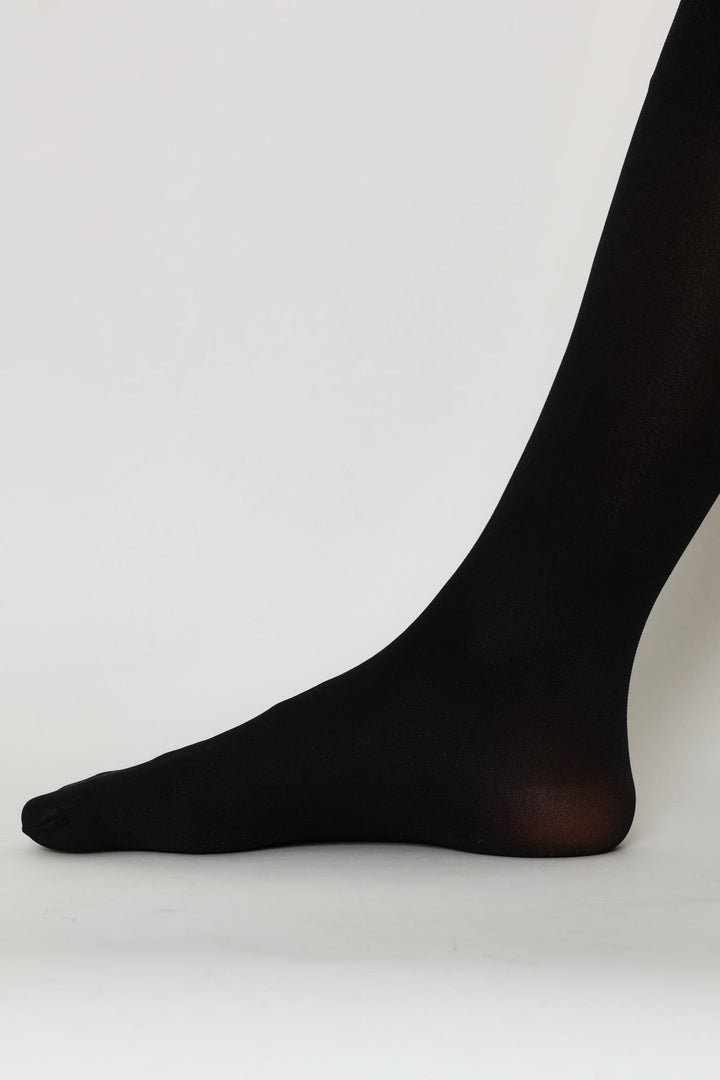 3 Pack Opaque Knee High Stockings - Black