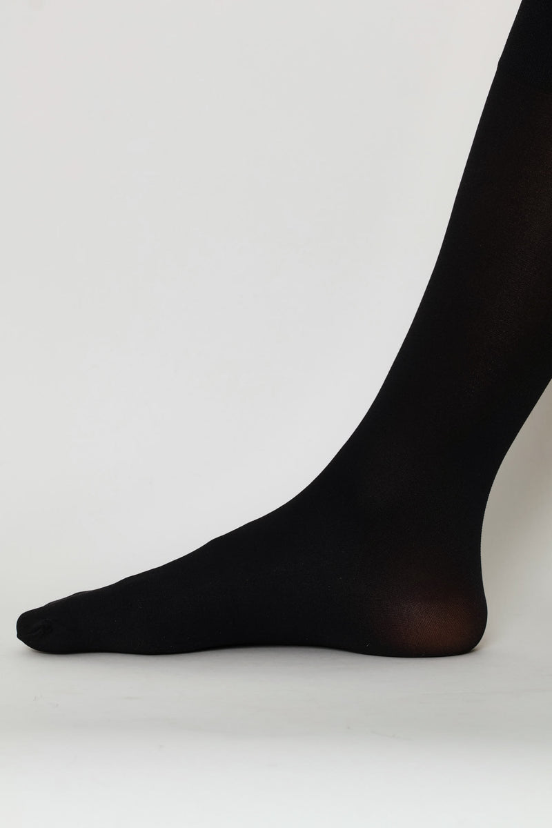 3 Pack Opaque Knee High Stockings - Black