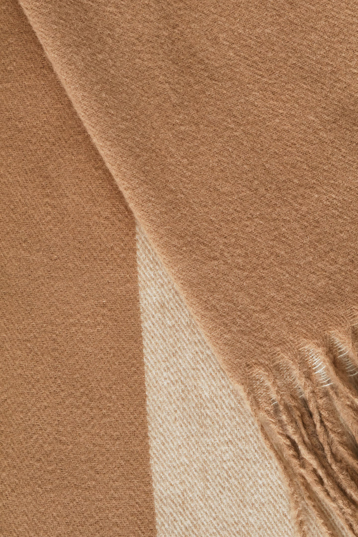Check Tassel Scarf - Beige