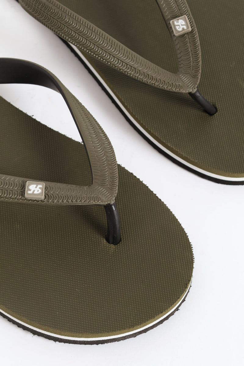 Basic Rubber Flip Flop - Olive