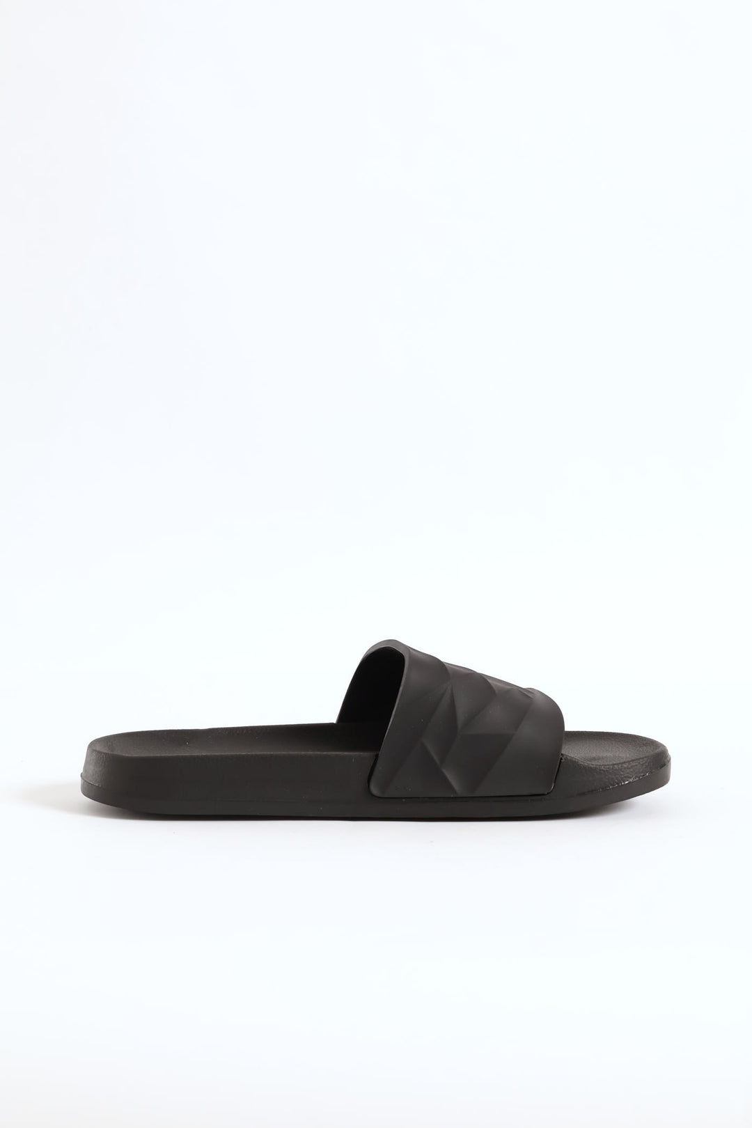 Textured Rubber Upper Pool Slide - Black/Black