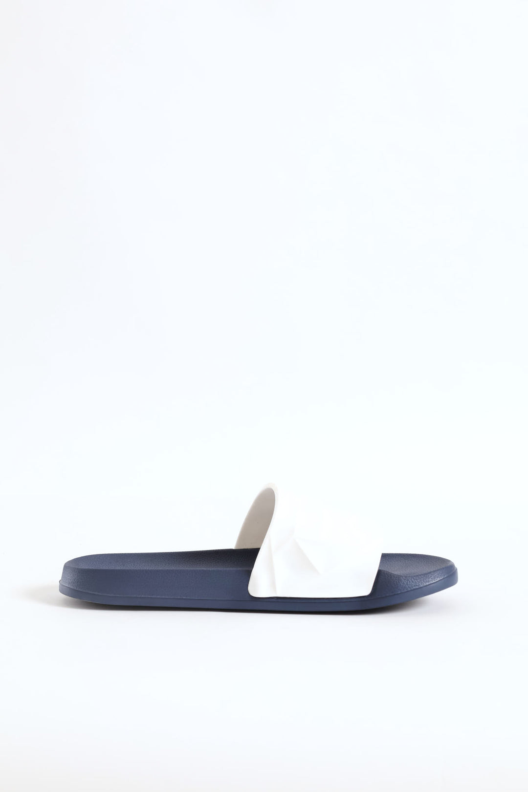 Textured Rubber Upper Pool Slide - White/Navy