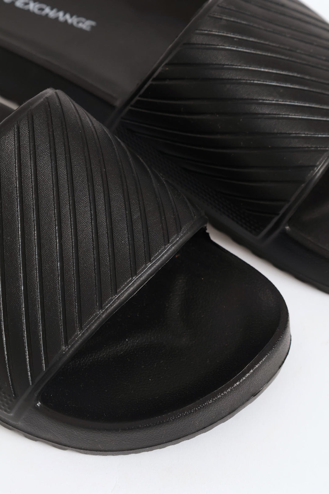 Blown Eva Slide With Stripe Pattern Upper - Black