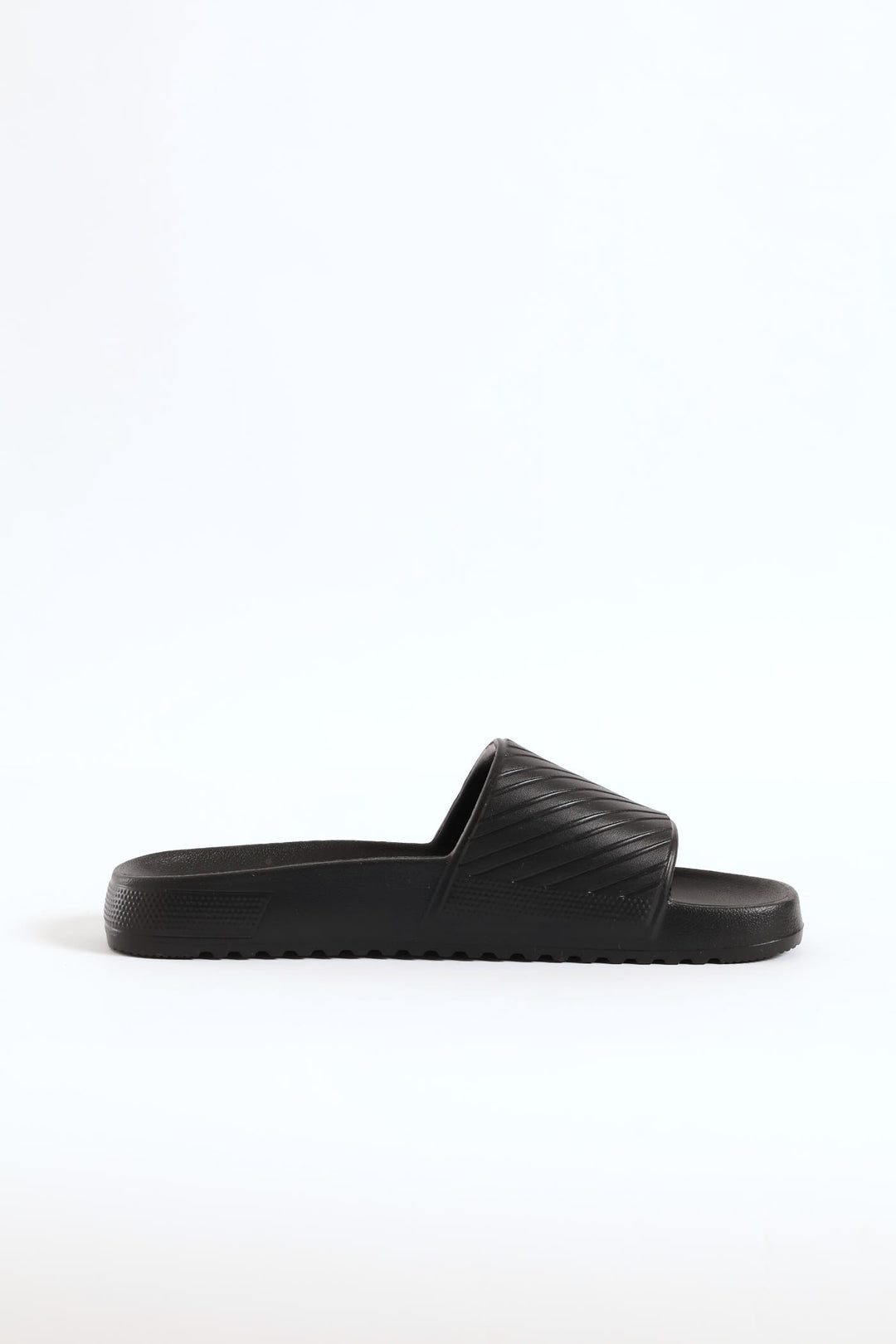 Blown Eva Slide With Stripe Pattern Upper - Black