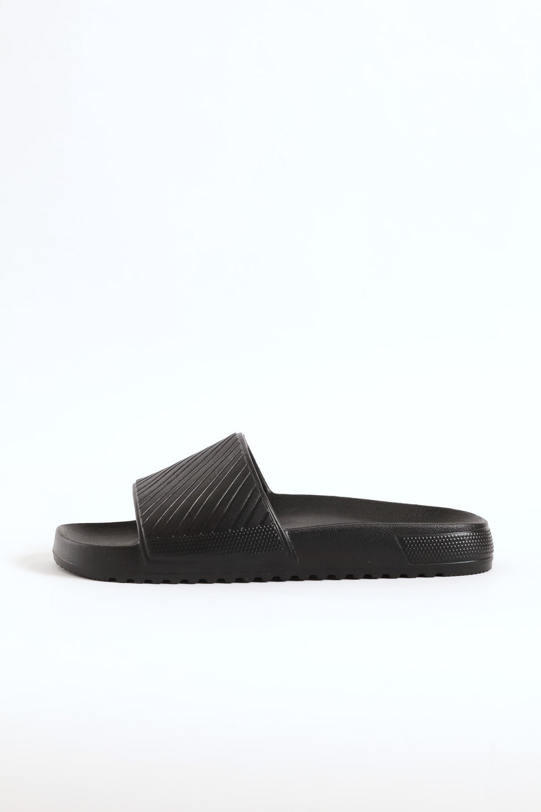 Blown Eva Slide With Stripe Pattern Upper - Black