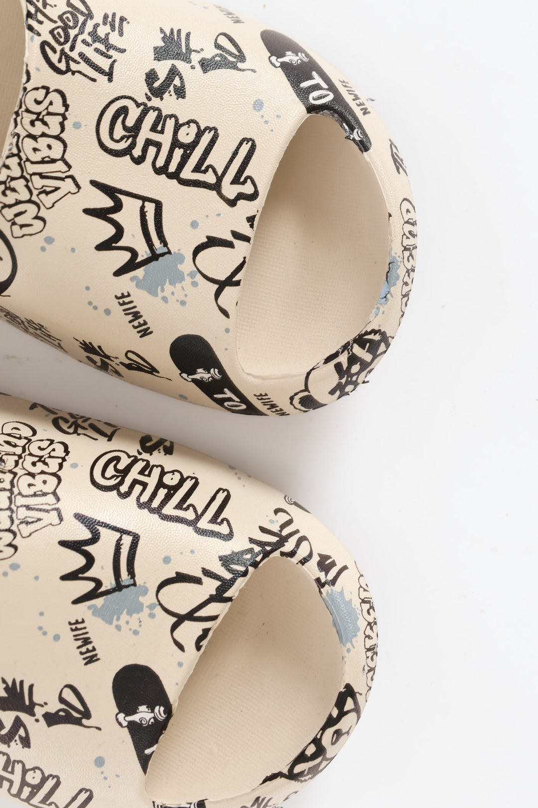 Boys Graffiti Print Slide - Stone