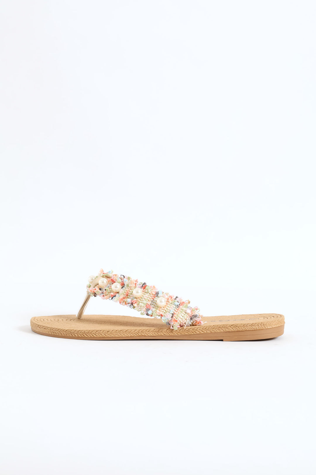 Pearl Detail Thong Sandal - Multi