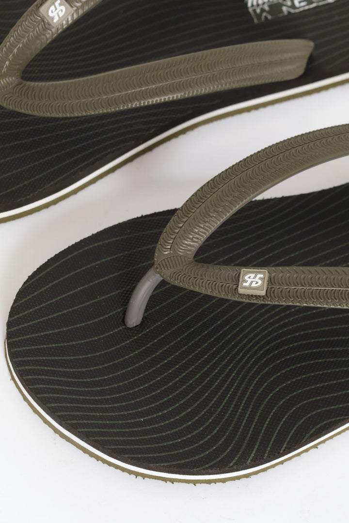 Printed Rubber Flip Flop - Black