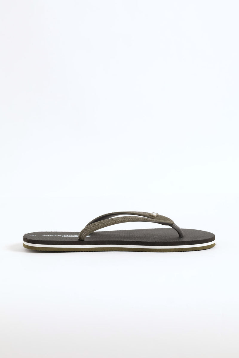 Printed Rubber Flip Flop - Black