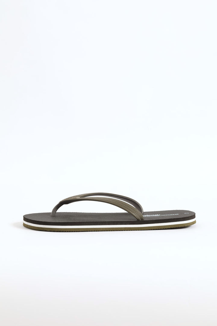 Printed Rubber Flip Flop - Black