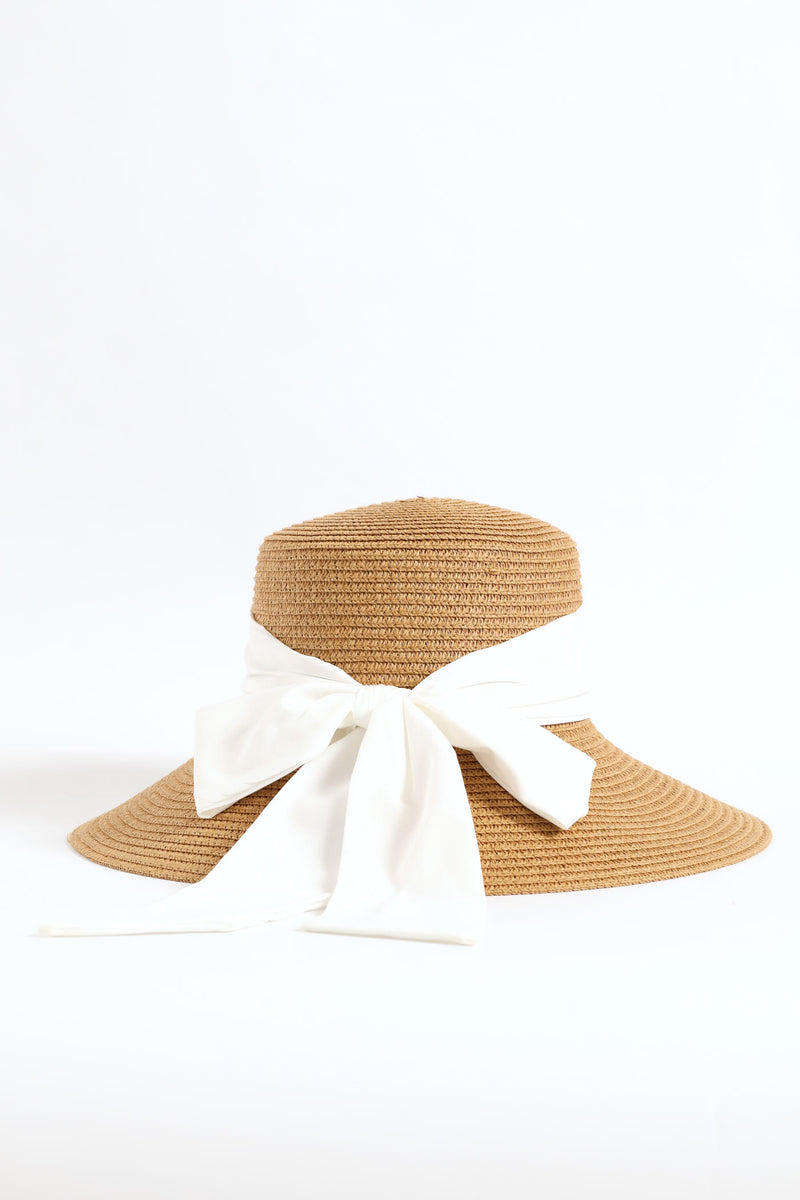 Bow Turned Down Sunhat - Tan