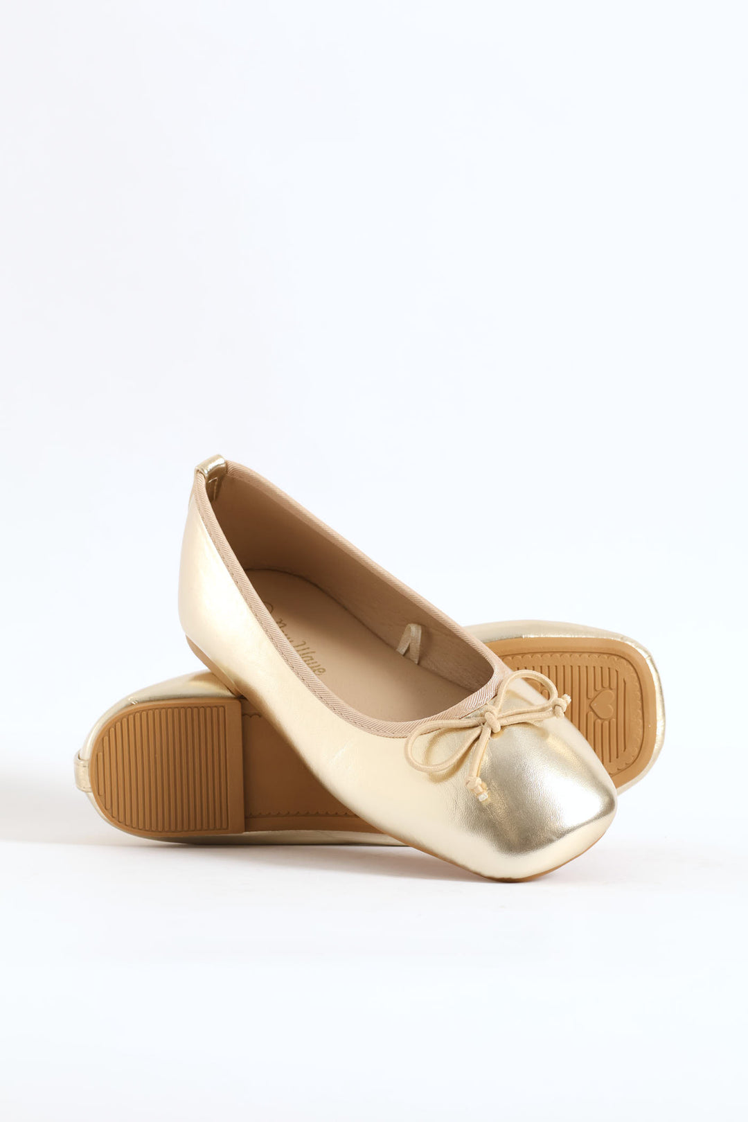 Girls Square Toe Pump - Gold
