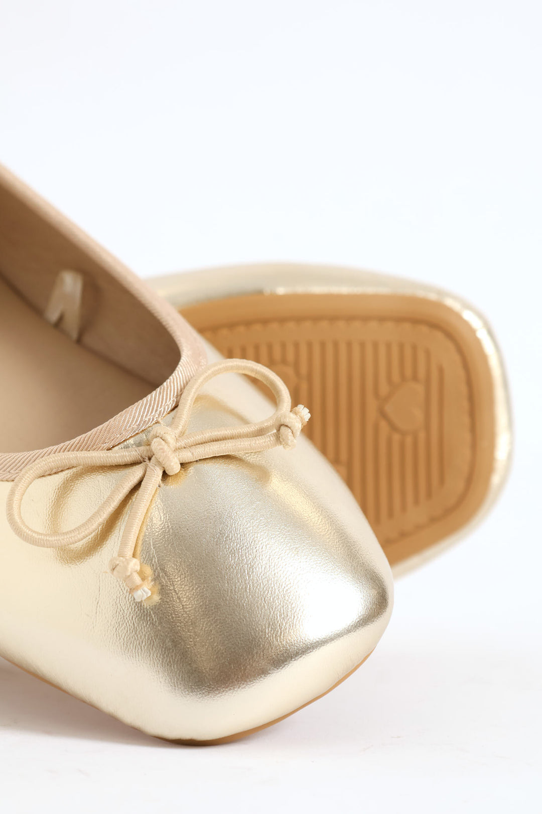 Girls Square Toe Pump - Gold