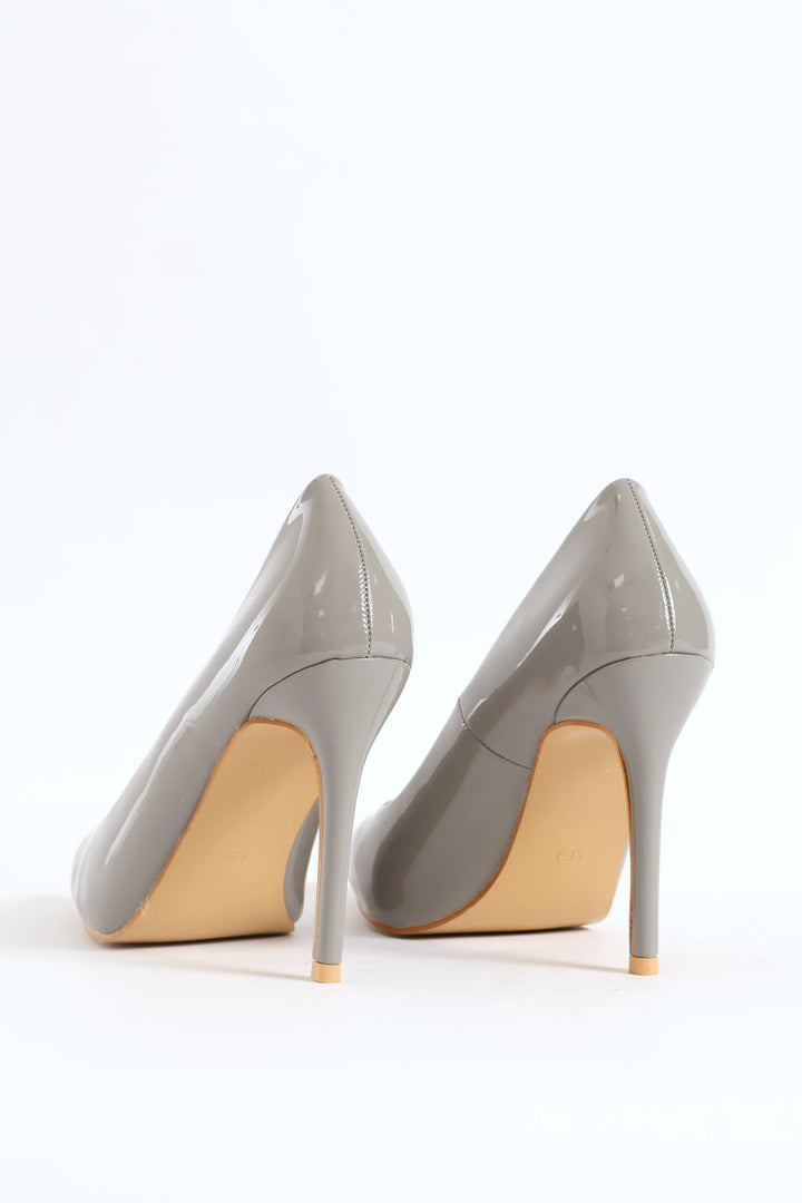 Patent Pointy Heel - Grey