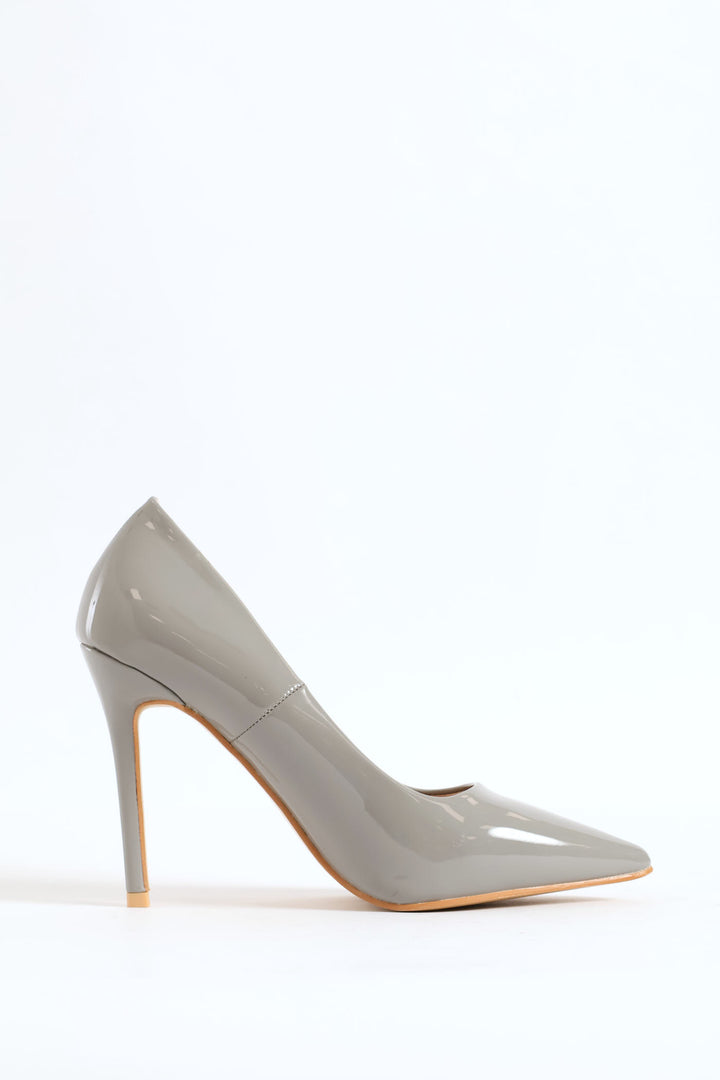 Patent Pointy Heel - Grey