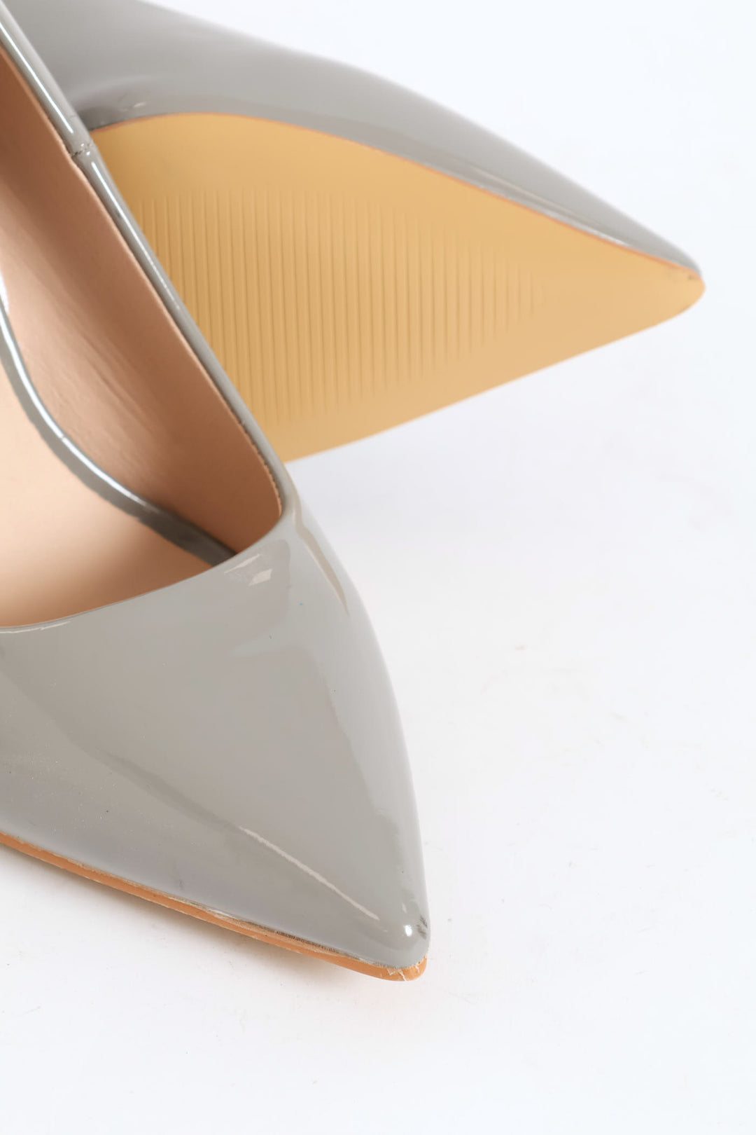 Patent Pointy Heel - Grey
