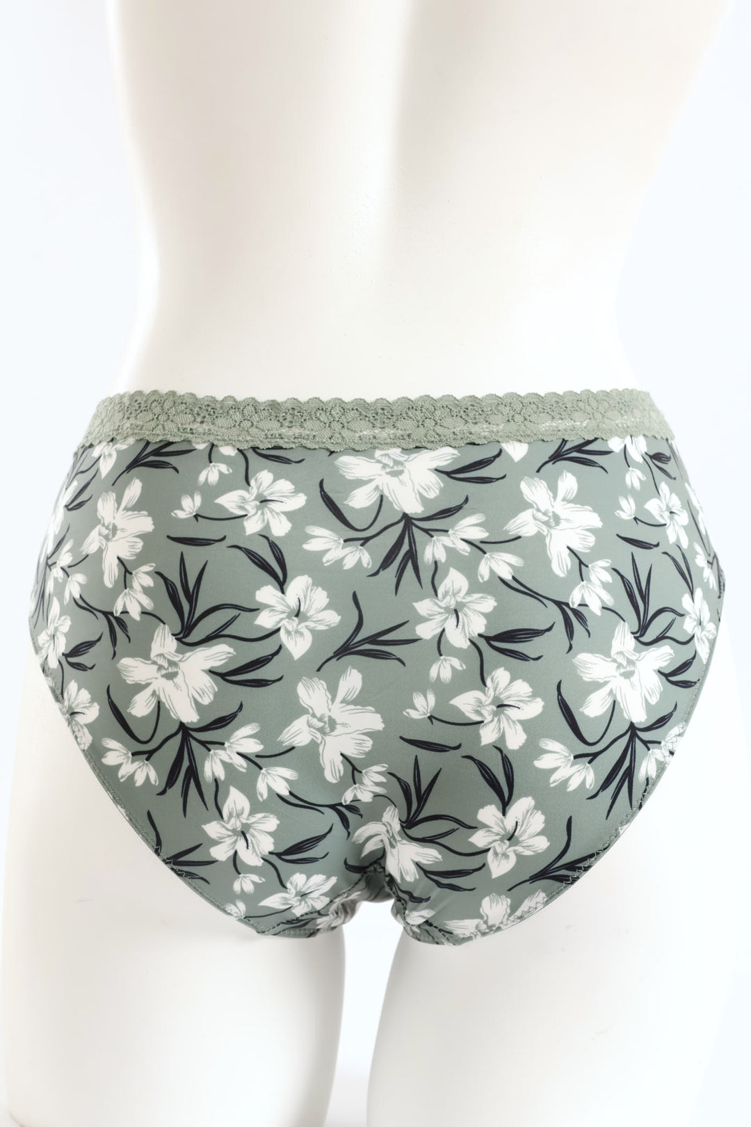 Microfibre Printed Midi Panty - Green