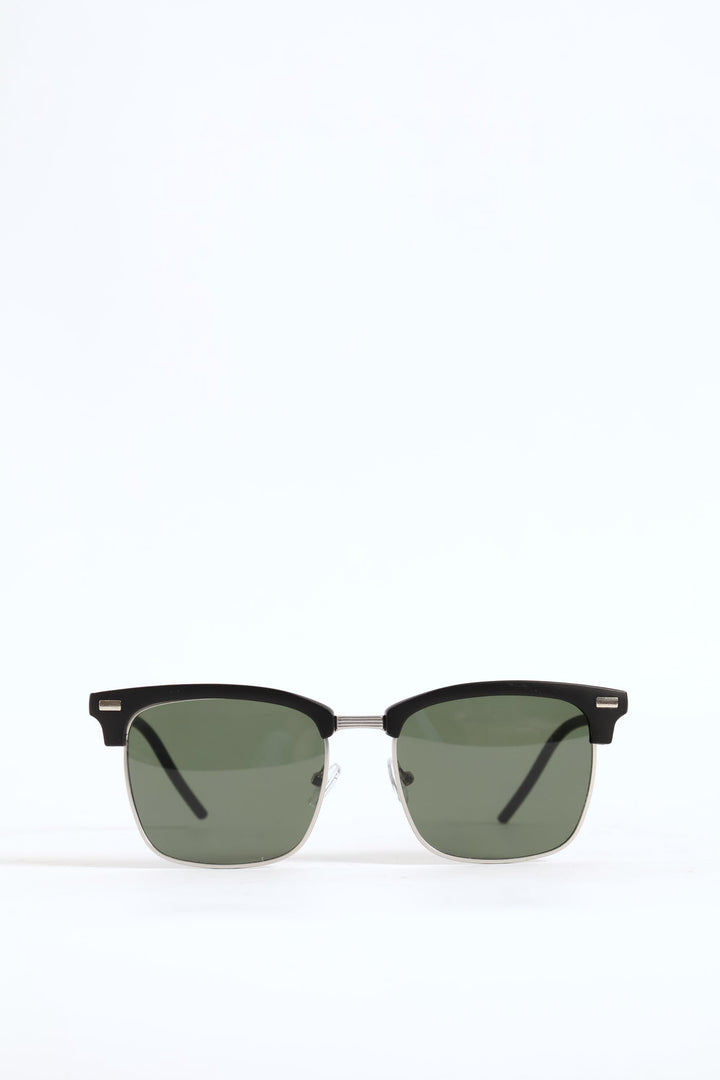 Matte Black/Silver Sunglasses - Black