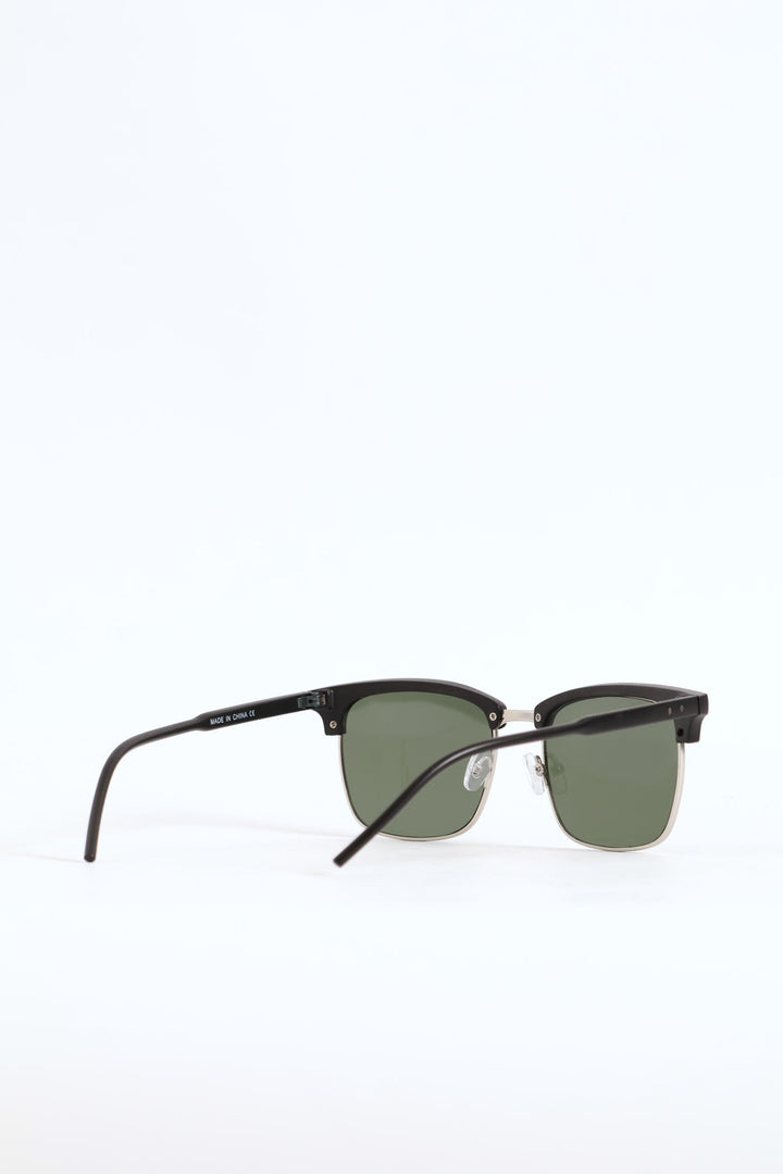 Matte Black/Silver Sunglasses - Black