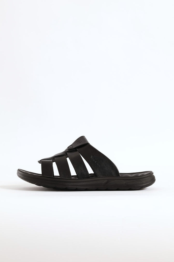 Comfort Strappy Upper Sandal - Black